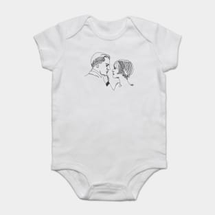 Love in The Great Gatsby, line art Baby Bodysuit